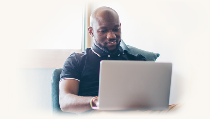 man enjoying reliable internet image